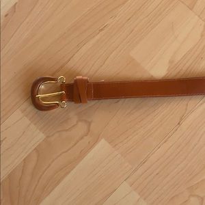 Brick coloured genuine leather belt